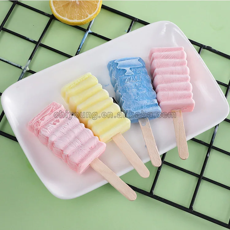 

2021 New 4 Hole Pop Ice Cube Tray Popsicle Barrel Diy Dessert Silicon Ice Cream Mold Set