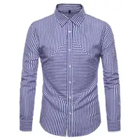 

Men Striped Shirts Male Social Shirt Stripe Casual Shirts For Men Long Sleeve Slim Fit Formal Business Dress Shirt