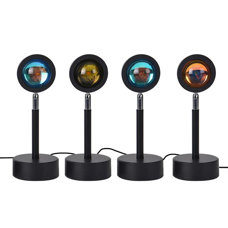 

Rainbow Night Light Table Eternal Projectoer Floor Lamp Sunset Projection Lamp for Bedroom Selfie, Sunset/sunset red/rainbow/sun