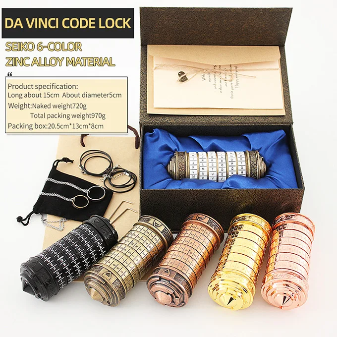 Da Vinci Code Mini Cryptex Escape Room Lock Valentine's Day Interesting Creative Romantic Birthday Gifts