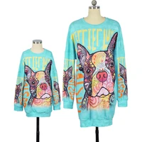 

Wholesale Latest Summer Printed Family Mommy And Me Matching Outfits Custom Mother Daughter Clothing Pullover Sweatshirt
