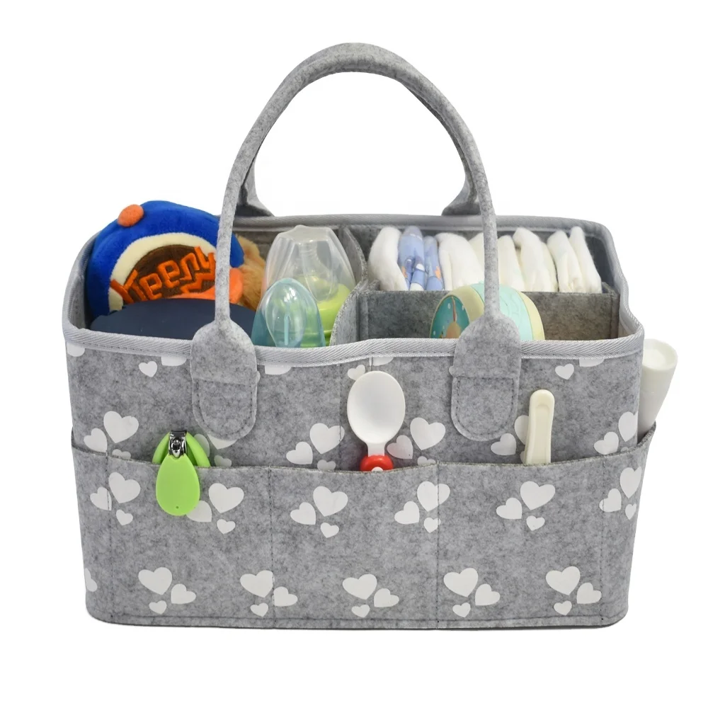 

Popular Products manufacture customize hanging factory lowest price felt diaper caddy for mommy, Grey
