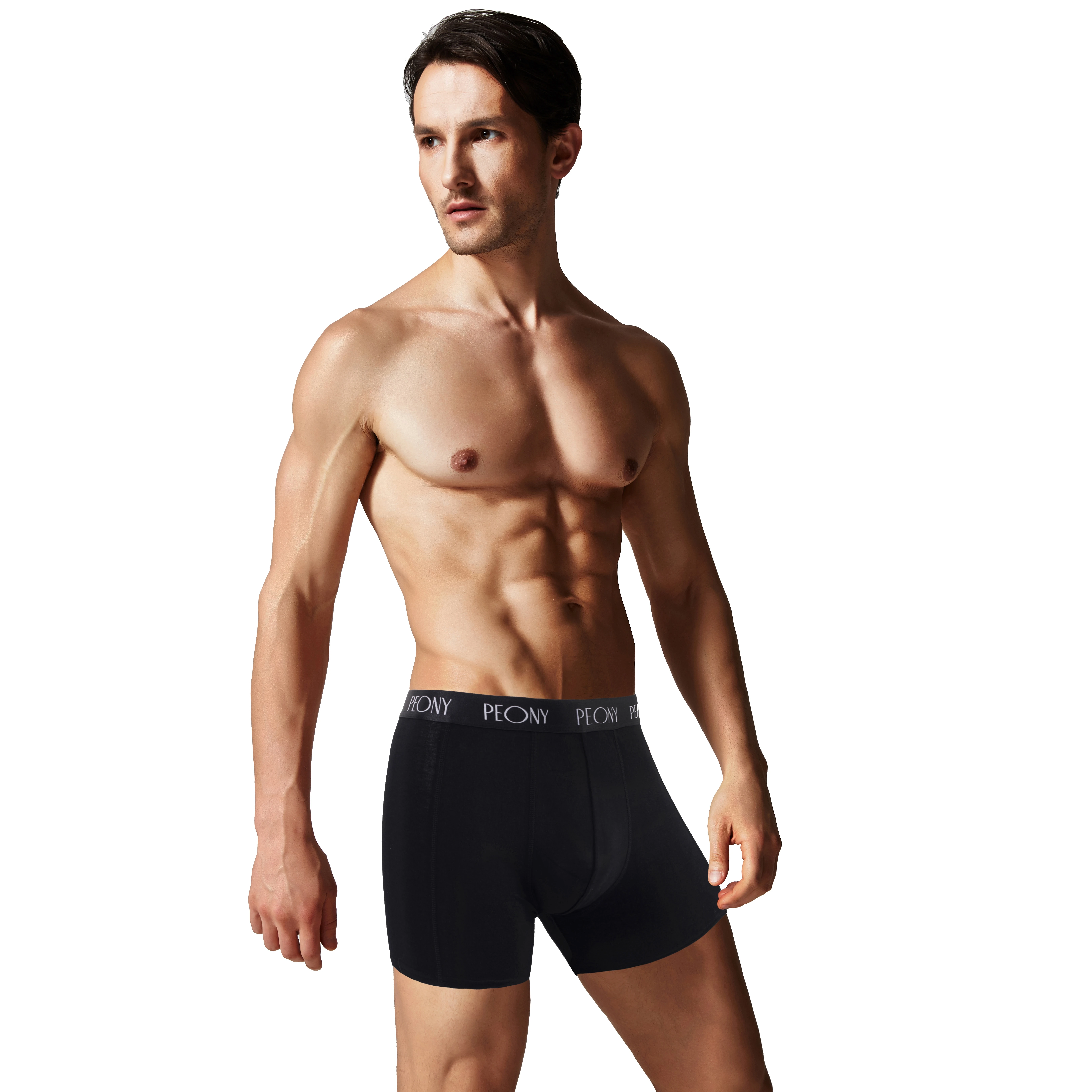 
Breathable elastic solid color boxer brief trunks bamboo underwear for men 