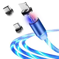 

Streamer Magnetic Fast Charging USB Absorption Cables Flowing Light Cell Phone Accessories Cable Led Luminous Non Data Cables