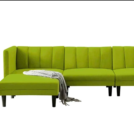 

L shape modular Sofa with adjustable height and length moveable convertible Folding living room Sofa bed, Green