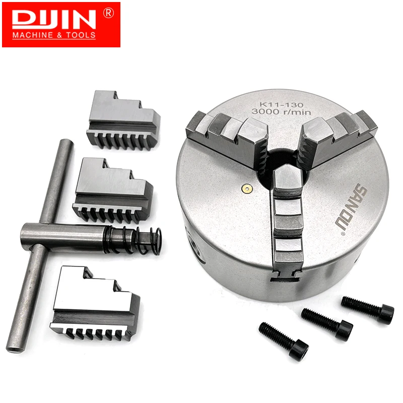 Metal Lathe Chuck 130mm 3 Jaw Self-centering Lathe Chuck K11-130 SAN OU Brand  Manual Type Metal Lathe Chuck