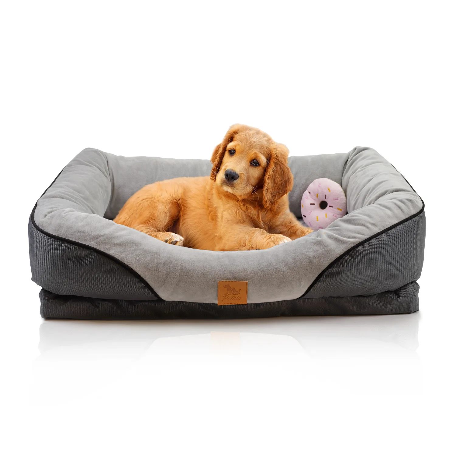 

Comfortable and washable non slip pet bed orthopedic memory foam dog bed, Grey