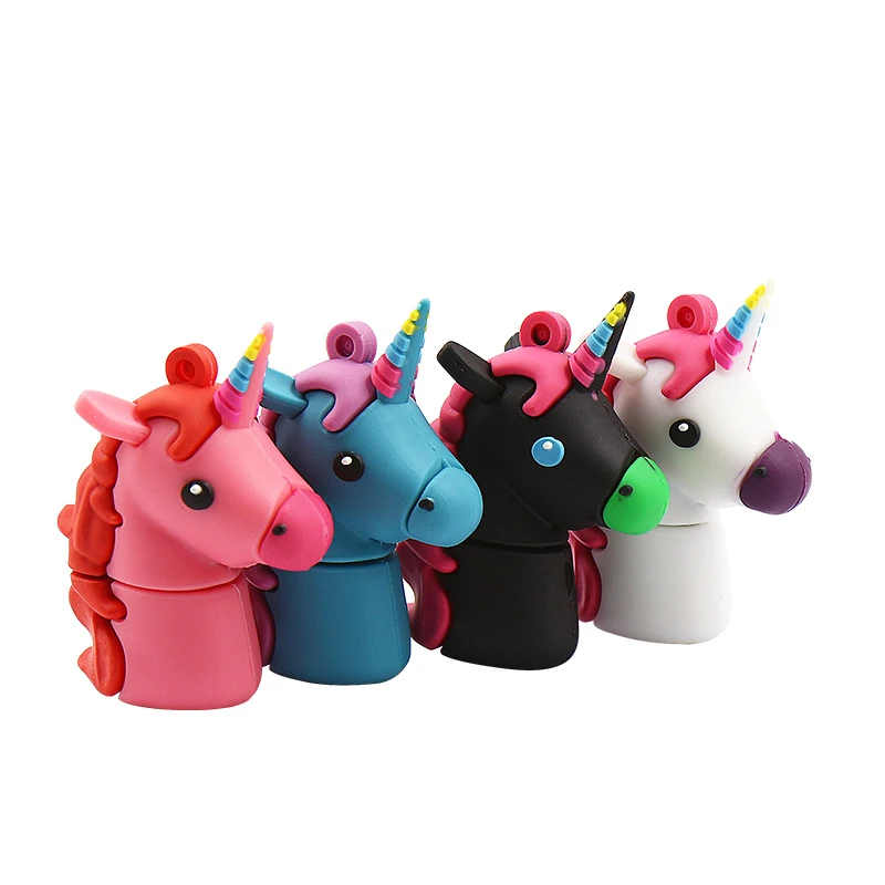 

New Style Cartoon Unicorn Pen Drive 64gb 32gb usb flash drive 128gb cute horse pendrive real capacity 4gb 8gb 16gb memory stick