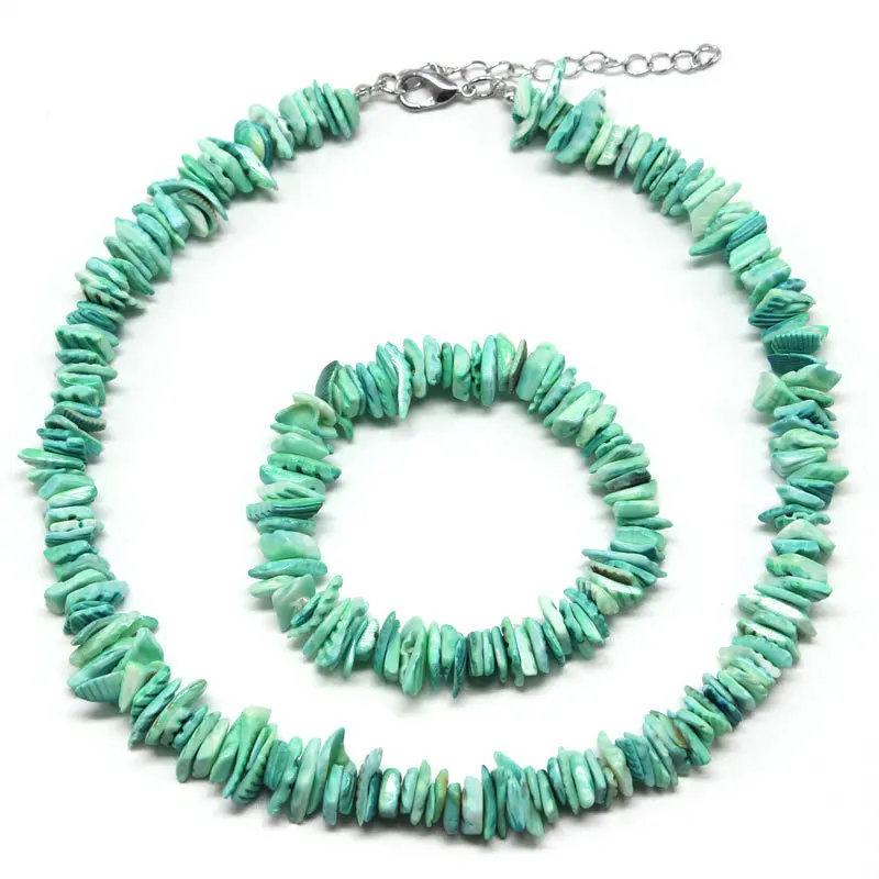 

Big shell chain necklace shell beads stone necklace set