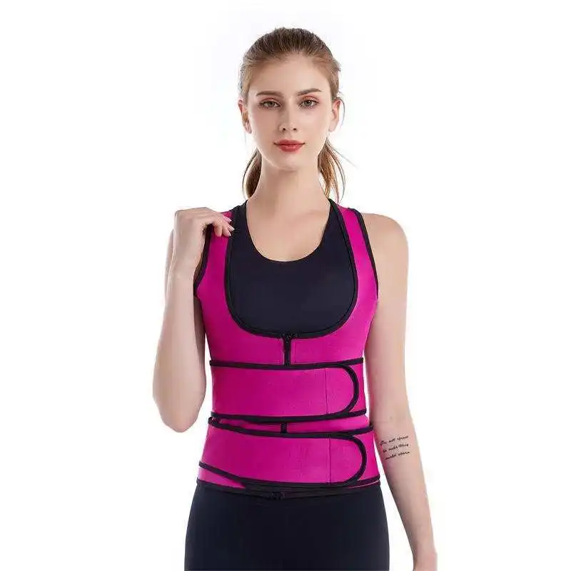 

Women's corsets abdomen vests sports fitness corsets abdomen corsets body shaping top, Black,rose red