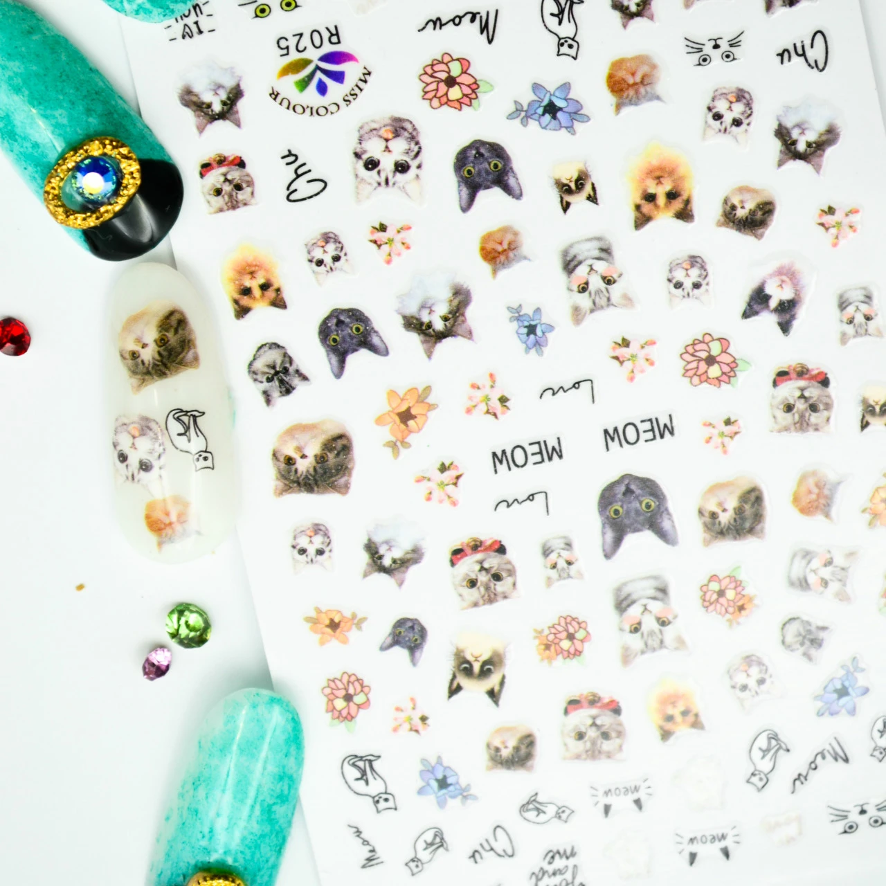 

Camouflage Japanese 3D Ultra-thin Adhesive Cat Animal Nail Sticker Nail Decal Nail Art Novice Supplies Sticker