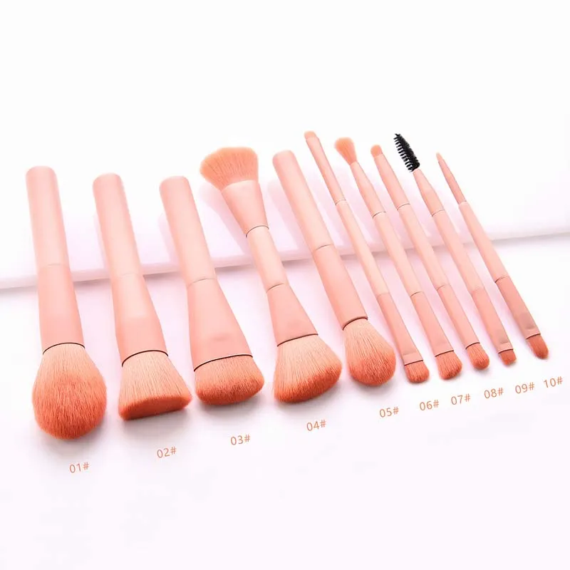 

2020 best brush make set up tools 10pcs high end pink make up brush set