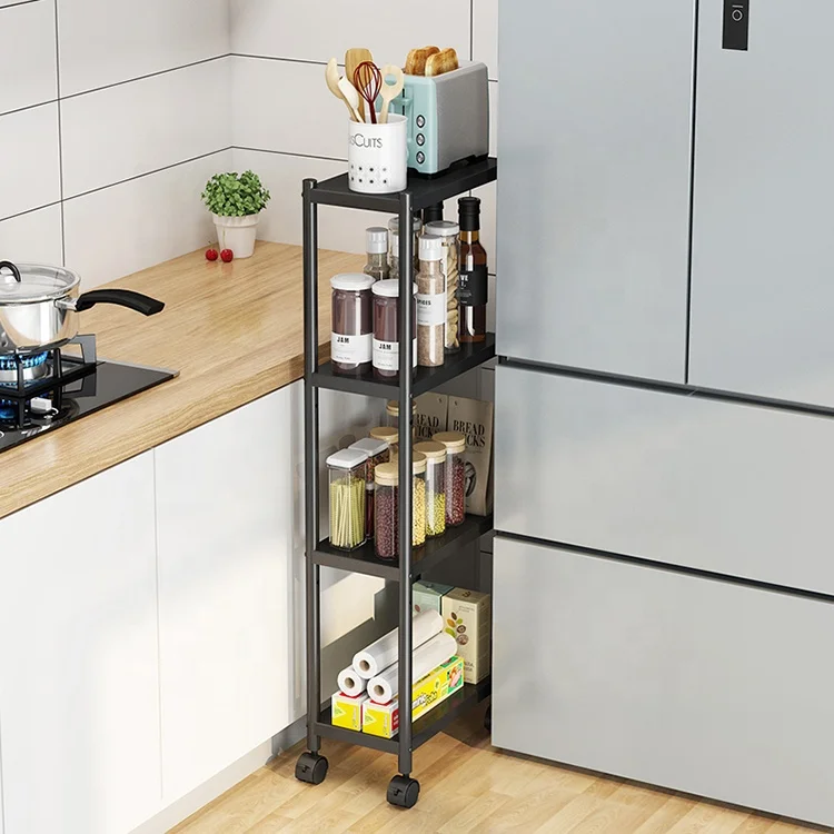 

Factory Outlet Four floors Movable Metal Multilayer kitchen shelf liners