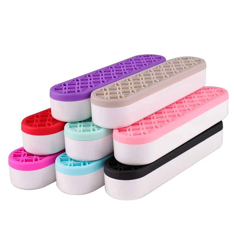 

Lohas Stand Up Waterproof Makeup Brush Holders Cosmetics Box Storage organizer Silicone Makeup Brush Holder, Customized color