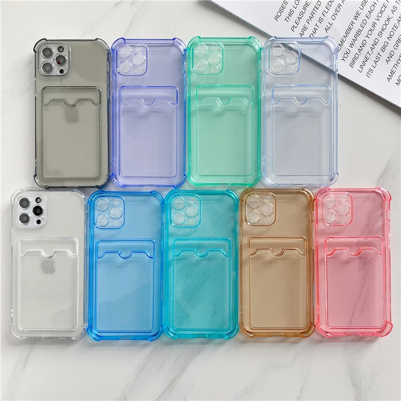 

Top Sale Acrylic color Soft TPU Phone Case drop-proof for i phone 12 pro max 11 XS XR 7PLUS 8PLUS phone case with card holder, Same as picture
