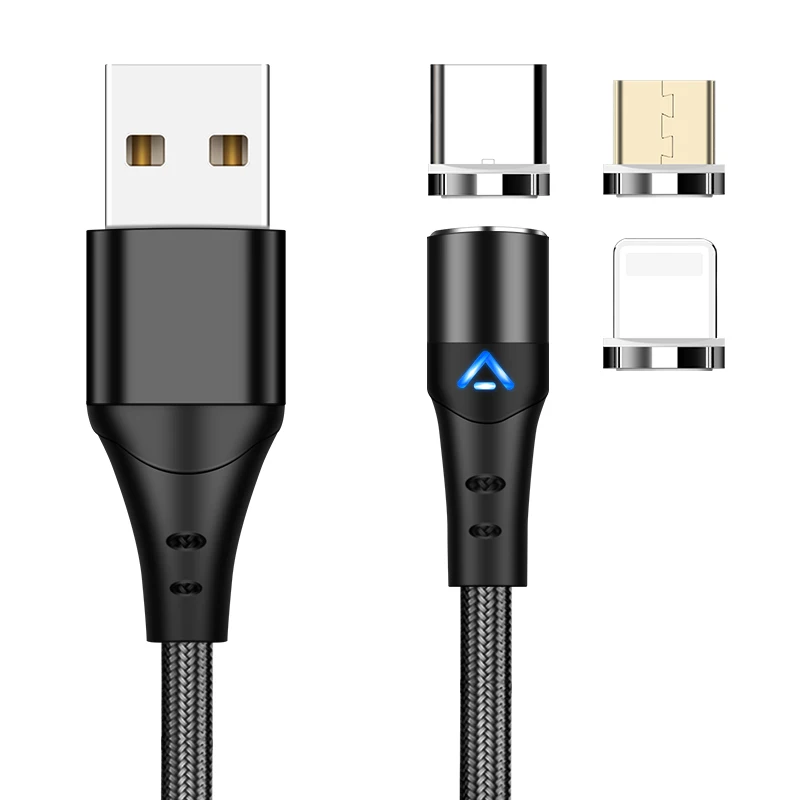 

Free Shipping Vothoon 1m LED Magnetic Fast Charging Cable Micro USB Type C Cable, Black red blue silver