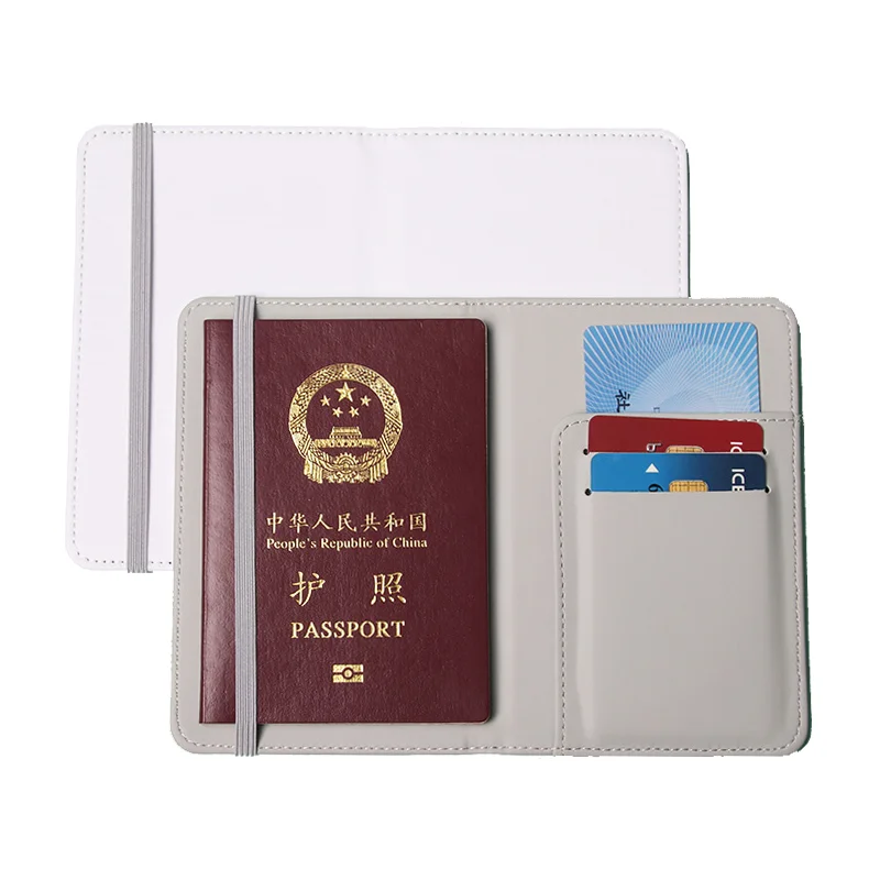 

2023 White PU Leather Travel Organizer Customized Sublimation Passport Holders Passport Cover