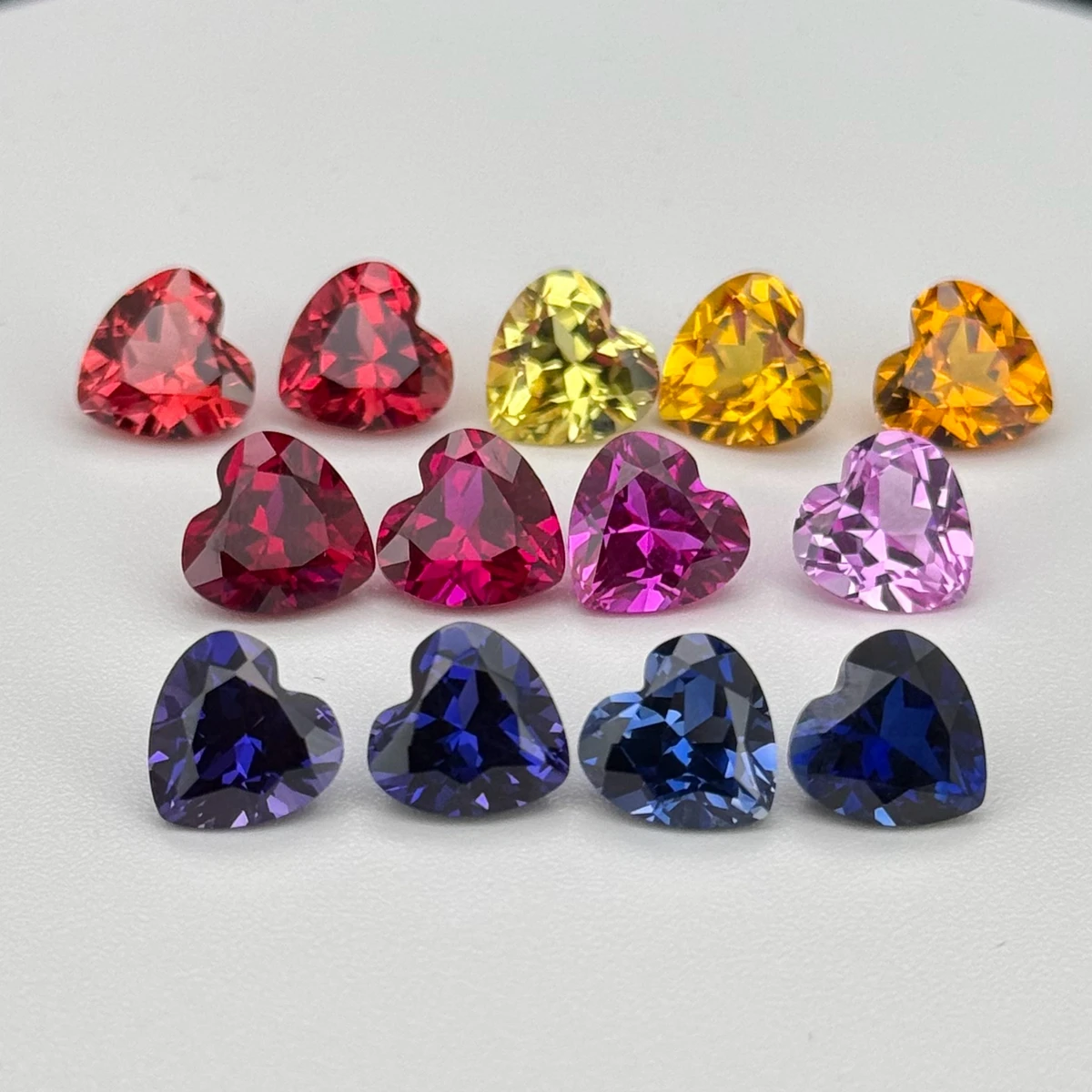 6A Heart Shape 3x3mm to 12x12mm Synthetic Sapphire Gemstone Ruby Corundum Colors Stone
