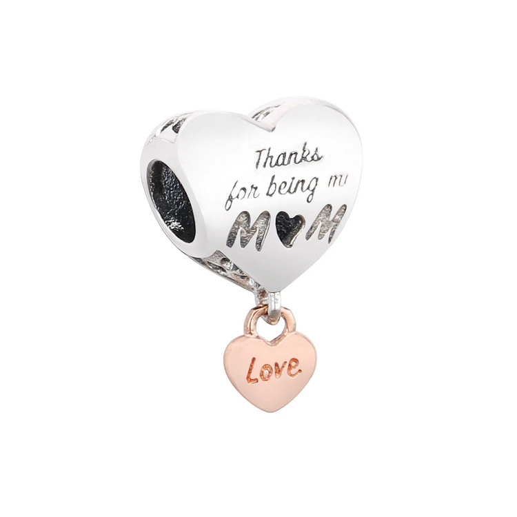 

Ladies fancy items luxury 925 sterling silver love you mom heart charm