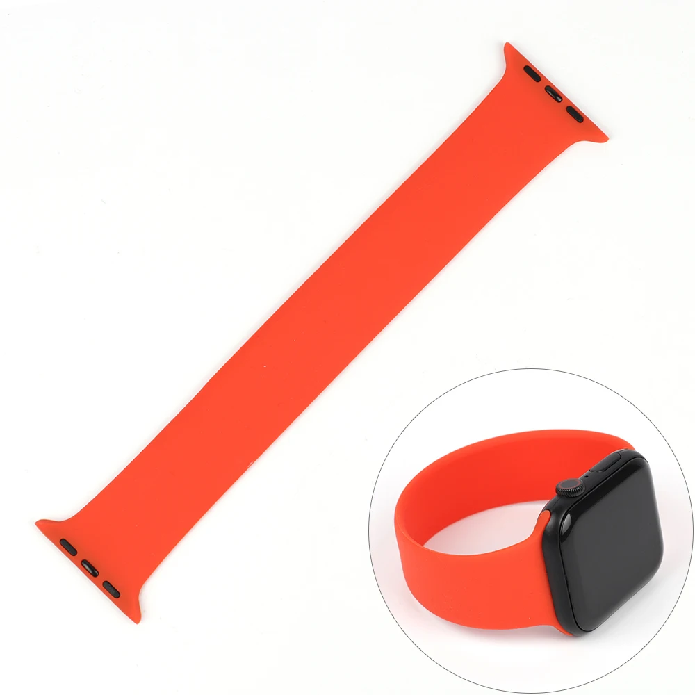 

Silicone Strap For Apple Watch band 6 44mm 42mm 40mm 38mm Smart Rubber Watchband Bracelet For iWatch, As picture