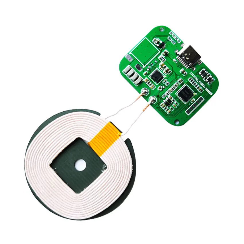 

Custom Mobile Phone 10W 15W QI Wireless charging circuit board pcba wireless charger module with QI certificated, Green