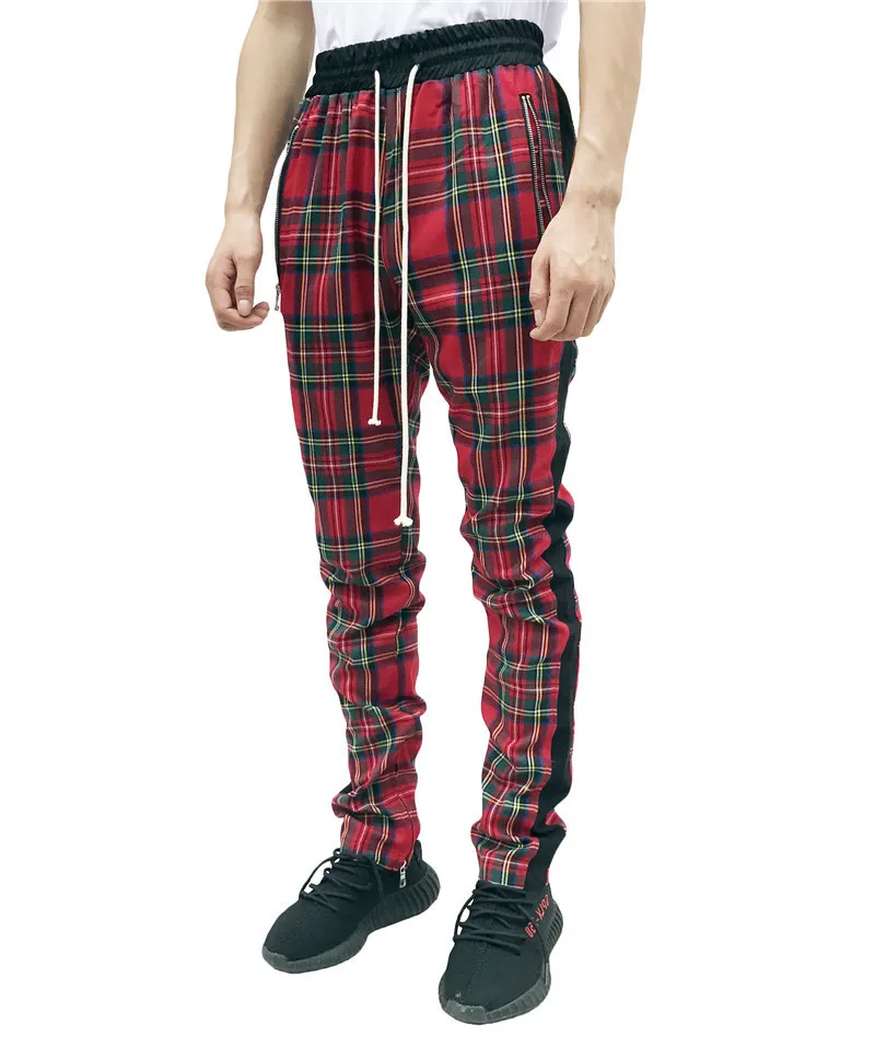 

Run Jogging Muscle Sweatpants Track Stripe Men Plaid pants