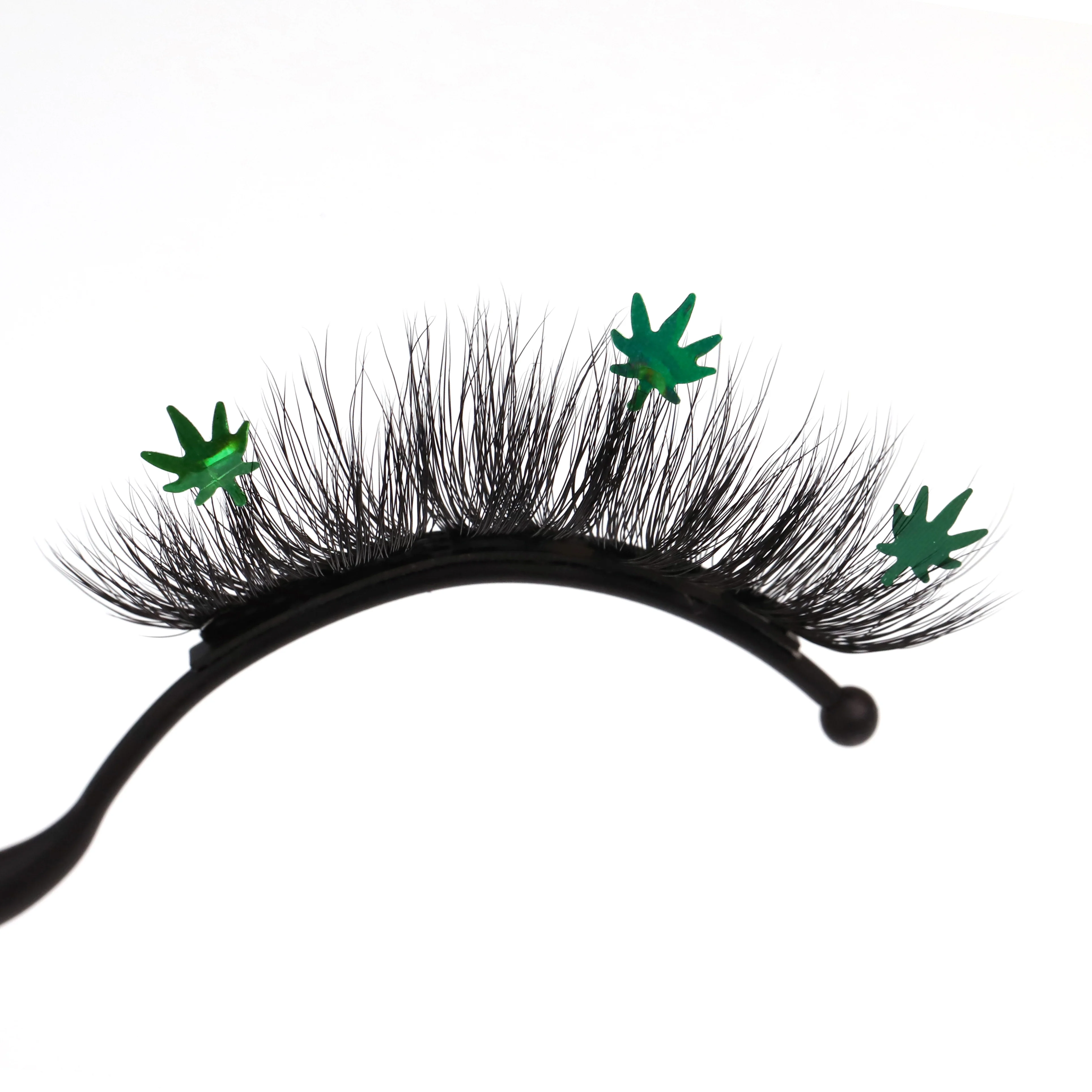 

DIY real mink hot selling 3d sequin false eyelashes, Natural black