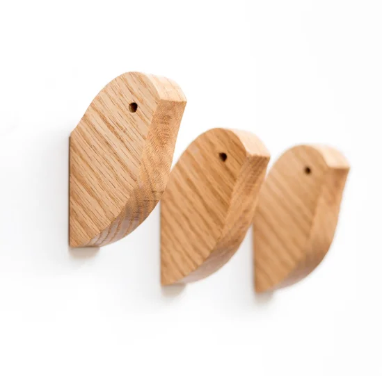 
Bird shape solid wood wall hook 