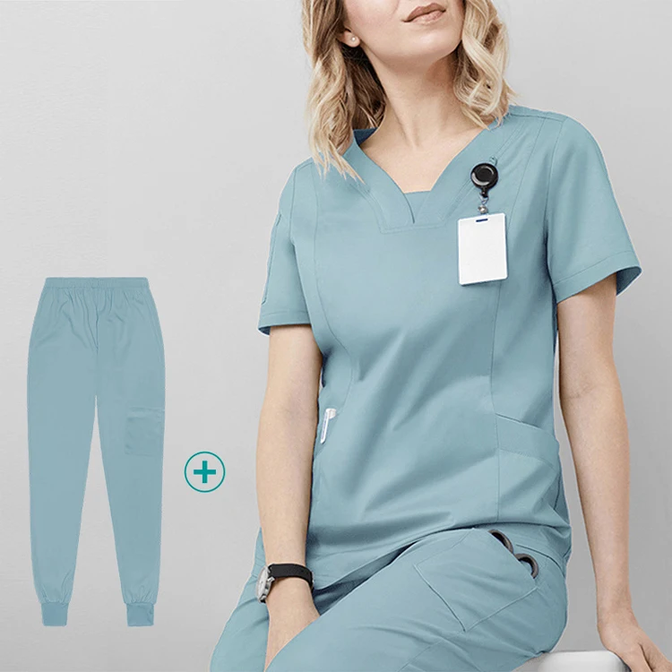 

Scrubs Uniforms Suit Sets Medical Women Uniform Hospital Disposal Fit Nursing New Wholesale Style Slim Sms Custom Oem Scrub Set, Customized
