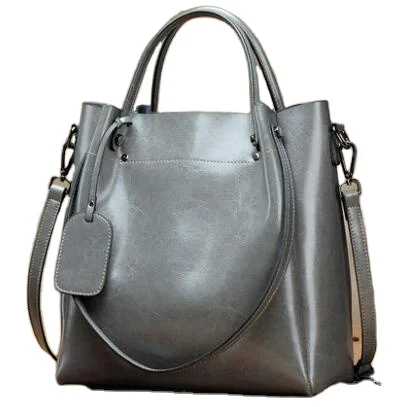 

Luxury Oil wax leather lady handbag brand women shoulder bags high quality genuine leather handbags for women