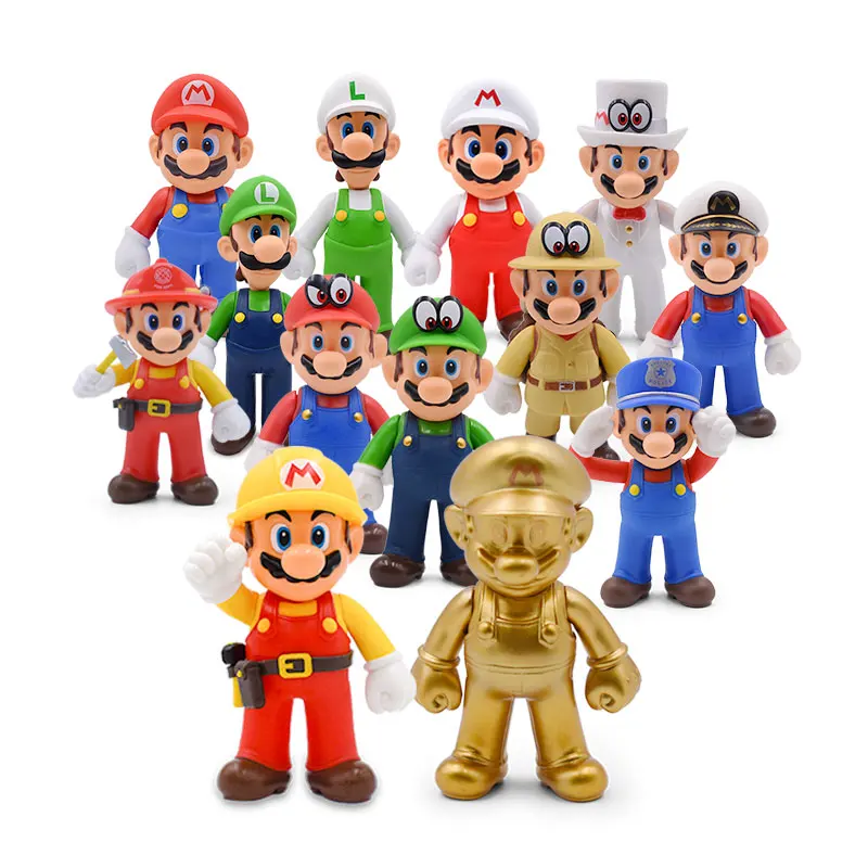 

Free Shipping 13cm Mario Bros Luigi Yoshi Koopa Yoshi Odyssey PVC Action Figures Toys Model Dolls, Colorful