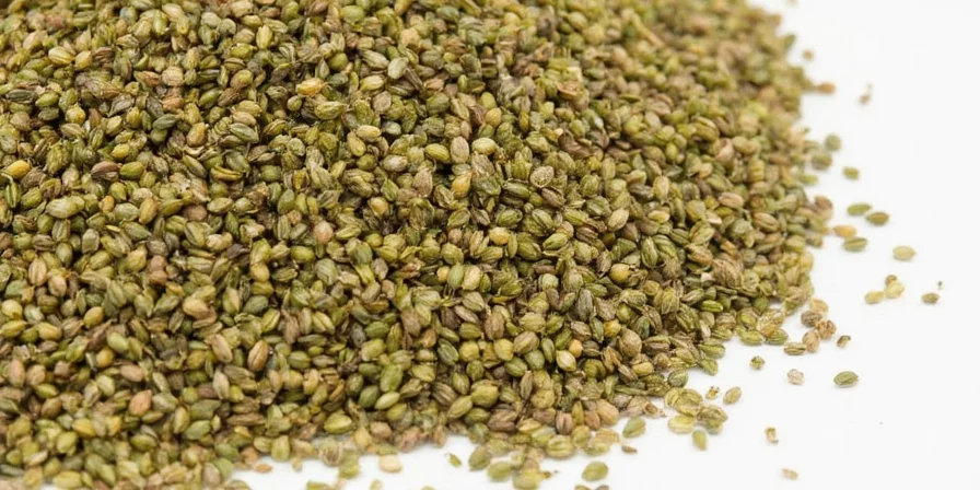 Close-up of celery seeds in a spice jar