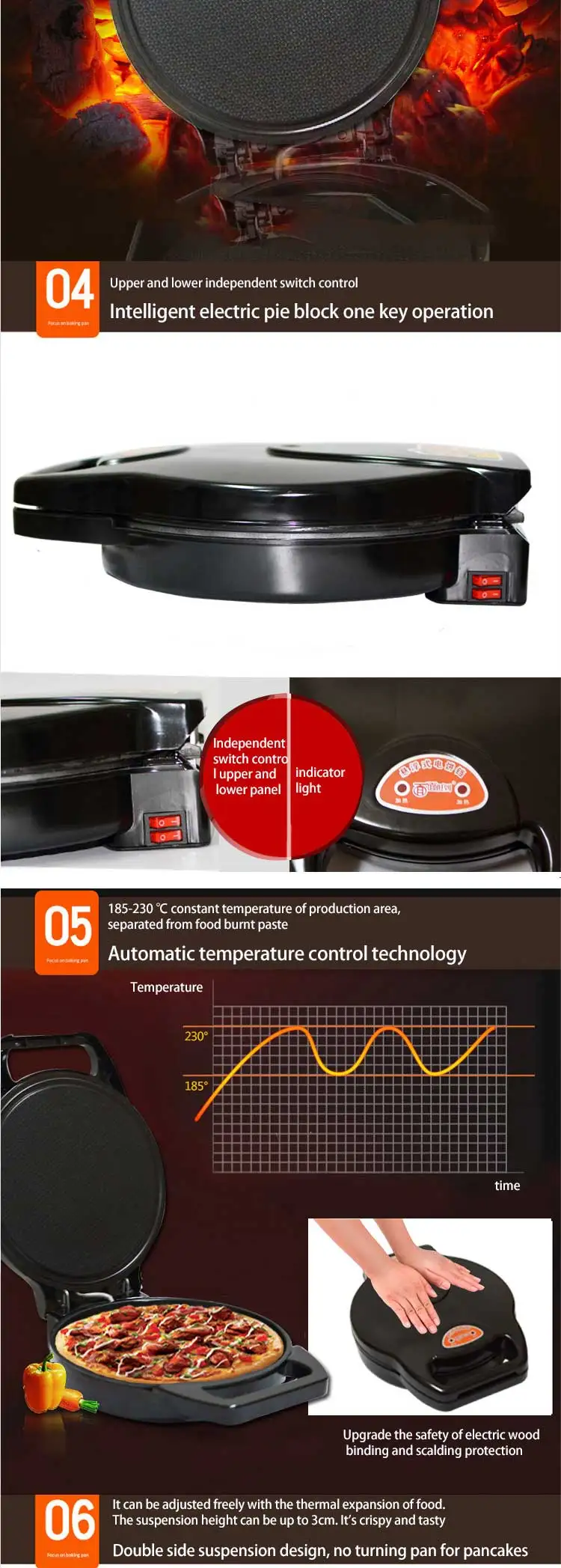 Double sided electric pancake machine non stick pot full automatic pancake machine special offer