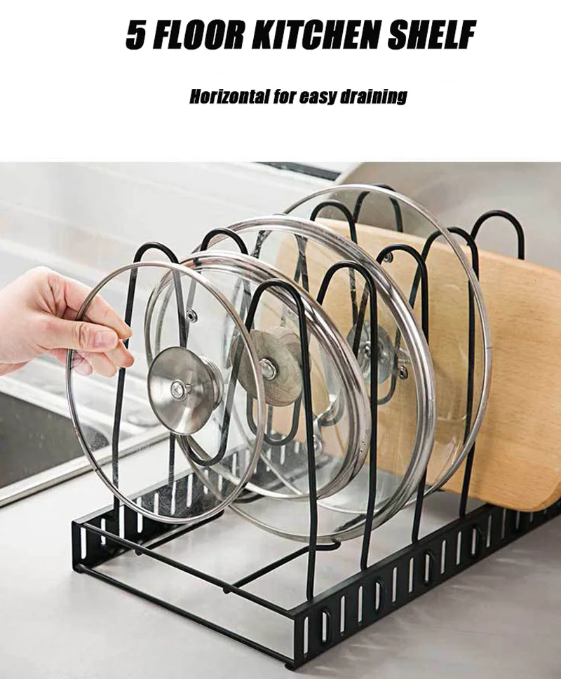 5 Layer Adjustable Foldable Storage Holder Kitchen Counter Pot