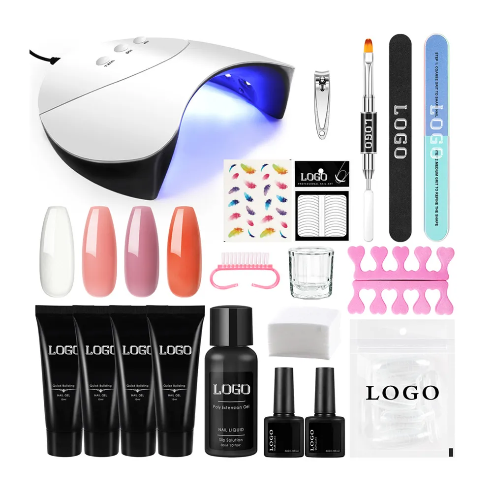 

OEM/ODM Nail art Kit Poly Extension Gel 36W LED Nail Dryer Lamp Poly Kit Nail Gel, 4 colors