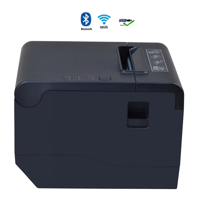 

Factory Direct High Quality Thermal printer 80 mm WIFI/Blue tooth/USB/LAN Interface POS, Black color