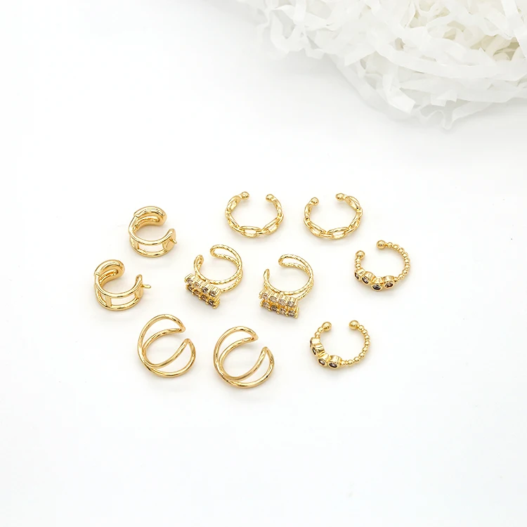 

Multi Design 14K Gold Plated Ear Cuff Earrings