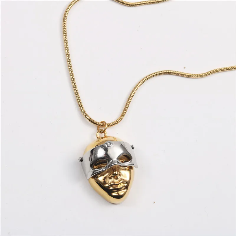 High End PVD Gold Plating Men Face Pendant Necklace Couple Jewelry Stainless Steel Jewelry