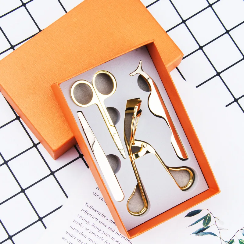 

Wholesale High Quality Private Label strip eyelashes Rose Gold applicator custom logo box set eyelash tweezers, Customer's choice