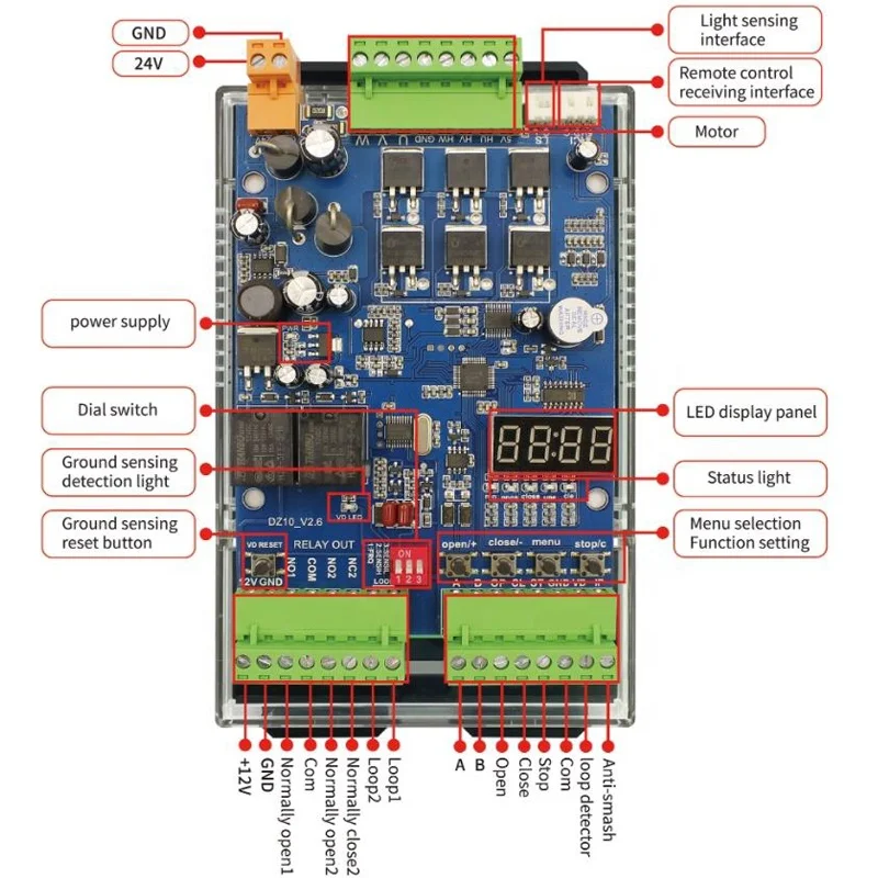 Motor Control Unit PCB Controller Universal Use Boom Barrier Circuit Board DC24V for Boom Barrier Gate
