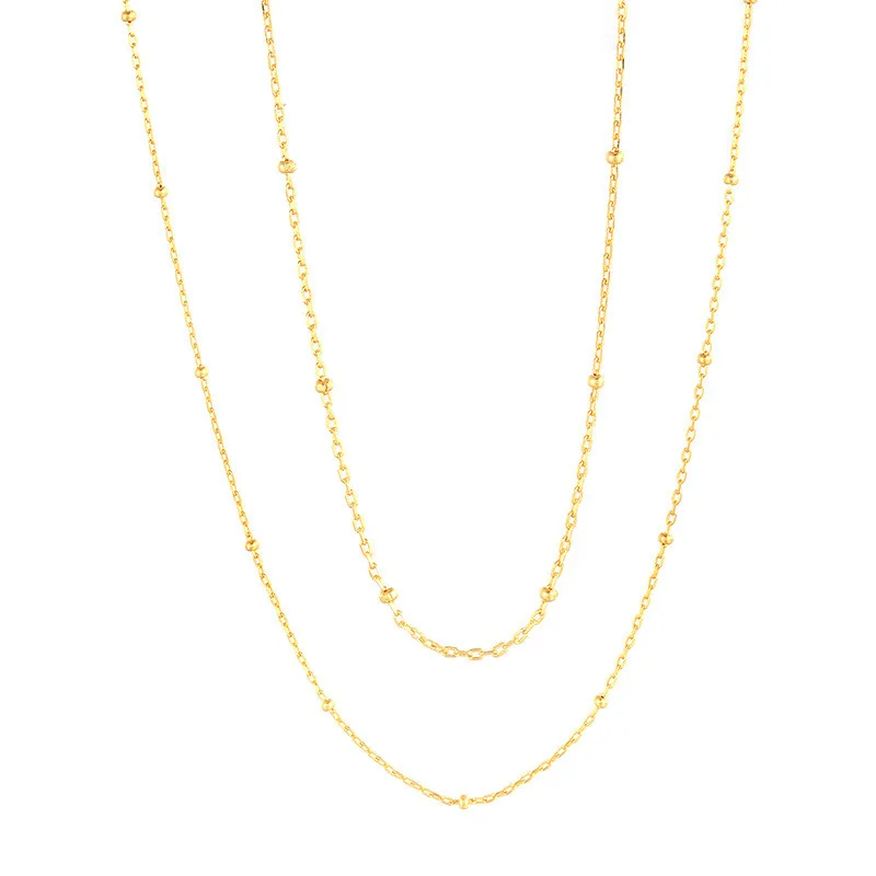 

Trendy 925 Sterling Silver Gold Layered Necklace