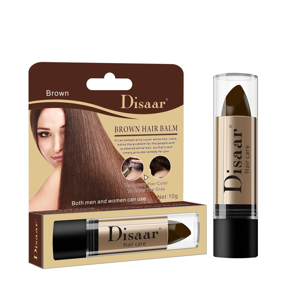 

Disaar Hair Care Cover White Lasting Fast Pen Disposable Temporary Natural Hair Dye Stick for Hair Brown Color, Black,brown