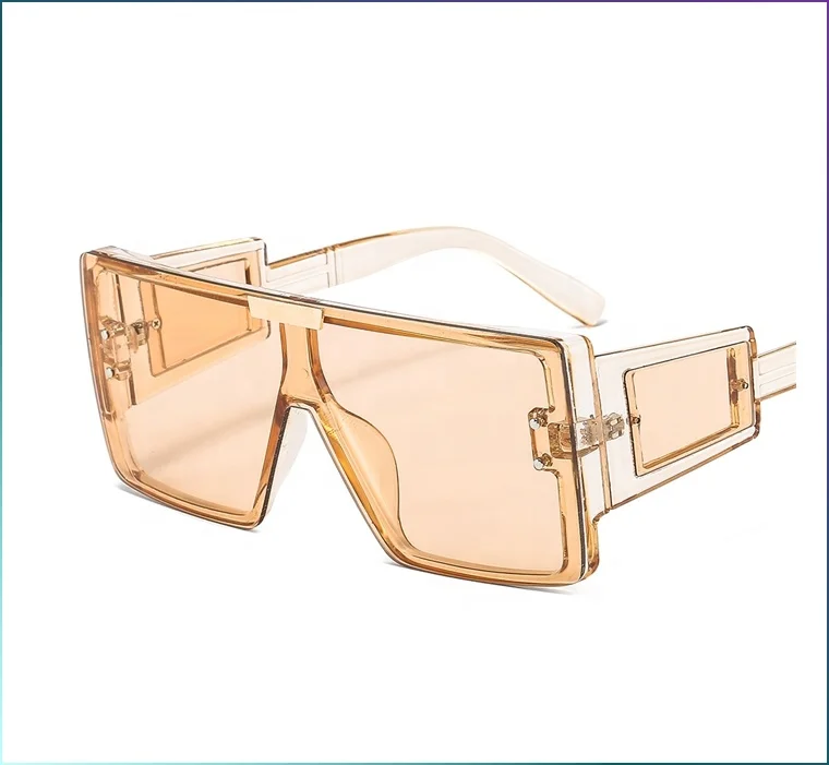 

Optifix absorbable Retro Sqaure One Lens Oversized Women Men Trendy Sunglasses acuvue, 9 colors