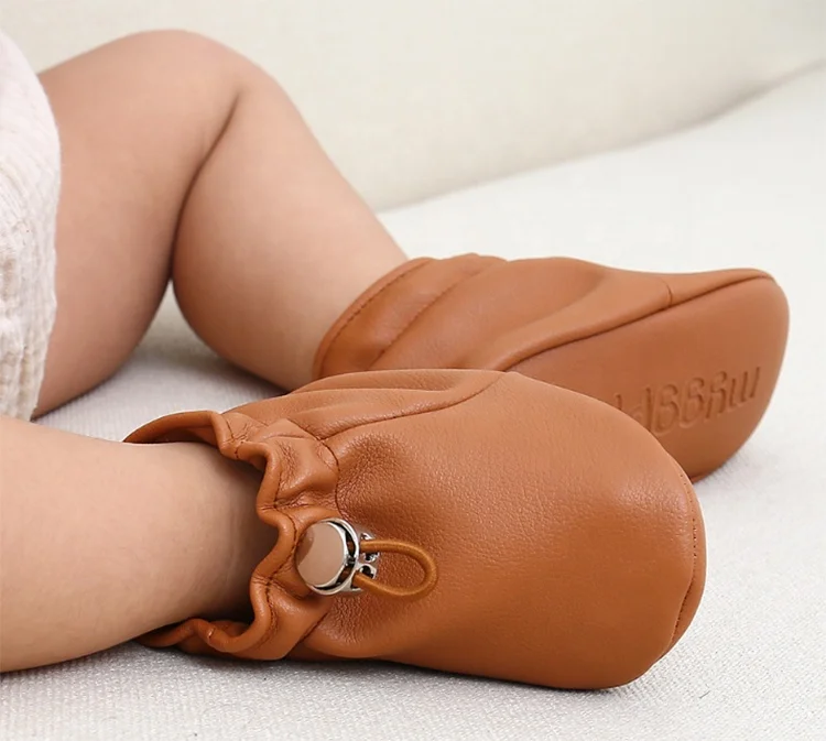 
Adjustable Design Soft Breathable Spring Autumn 0-1 Year Old Boys and Girls Baby Leather Casual Shoes Middle High Boots 