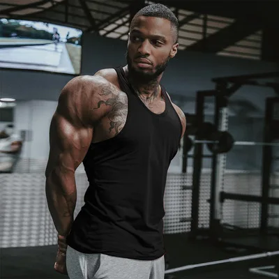 

Custom wholesale breathable combed cotton mens fitness gym tank top, Solid(white, grey, navy, black)