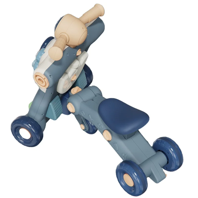 

Children's toy car with three in one of walker, trolley and scooter