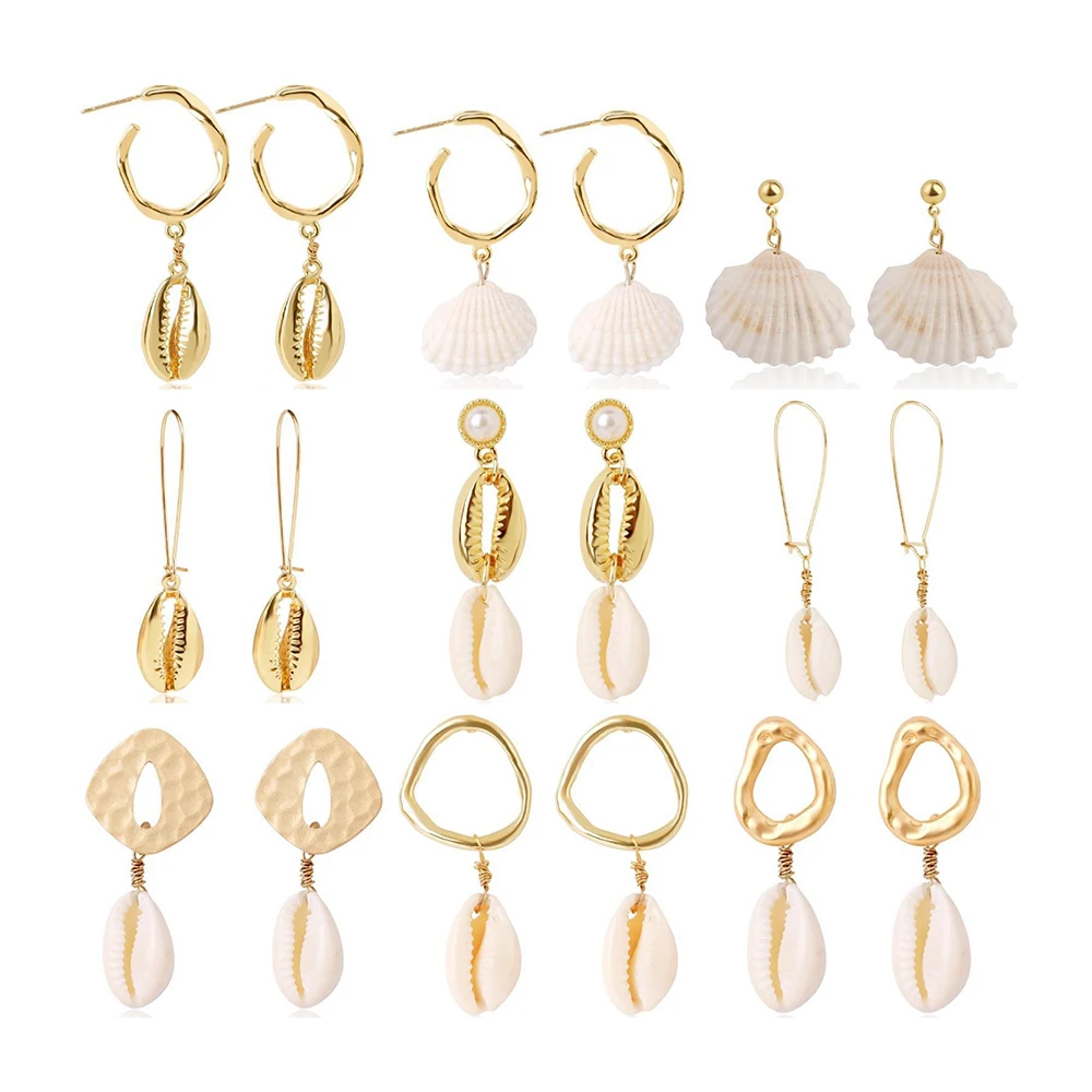 

Seashell Earrings for Women Bohemia Natural Cowrie Shell Pendant Drop Earrings Summer Beach Earrings Jewelry Gifts