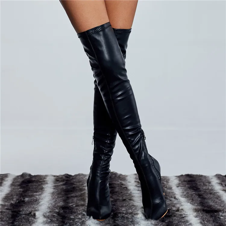 

LFZ-311 Women Leather Boots Plus Size Sexy High Heel Boots Winter Thigh High Boots Women Shoes