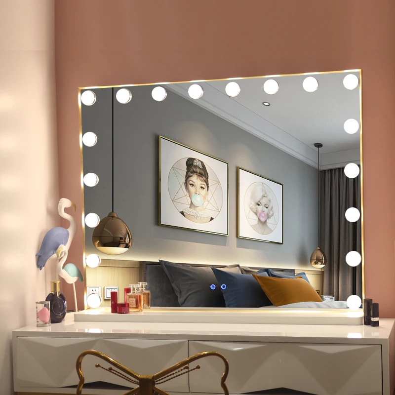 

100*80CM LED hollywood mirror vanity mirror with 18 lights bulbs