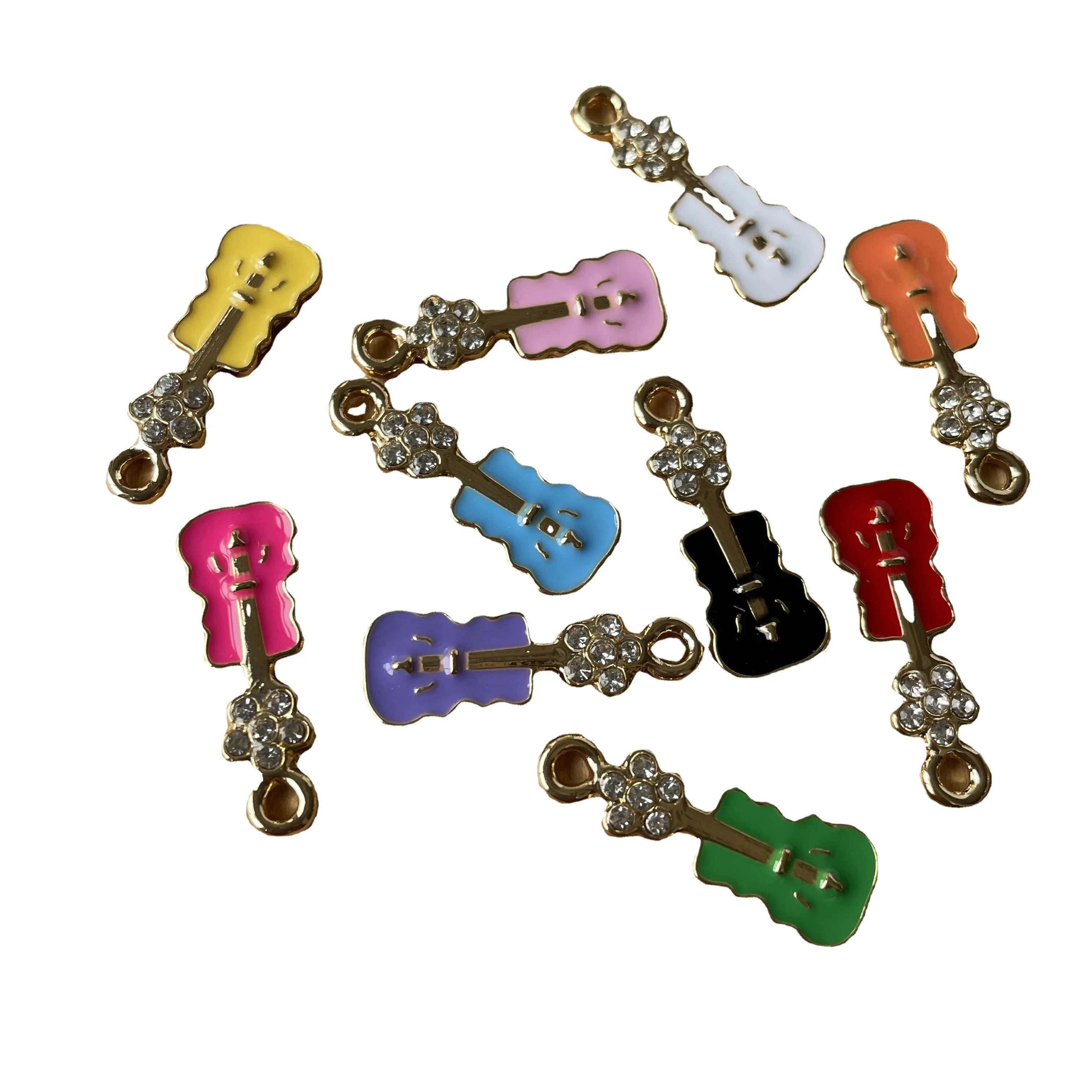 

crystal enamel Guitar music pendant charms jewelry accessories Guitar charms for bangle bracelets custom music pendant charms